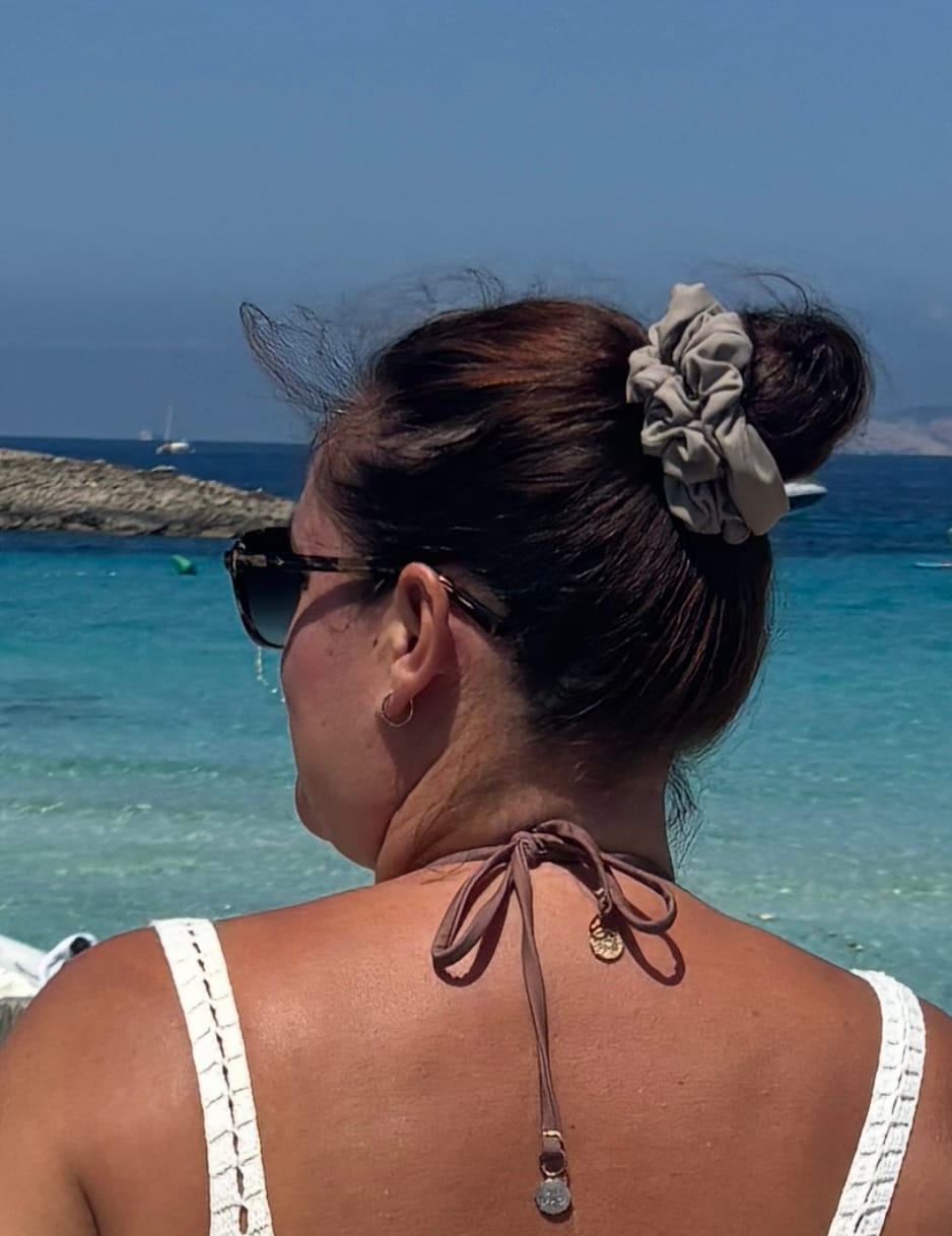 Customer photo review of SWIM & SWEAT - Scrunchie | Taupe