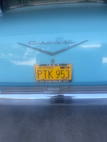 Customer photo review of 1957 CALIFORNIA LICENSE PLATE 6"x12" (156.5mm x 305mm)
