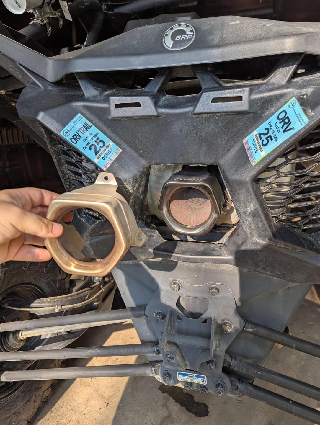 Customer photo review of RPM Can-Am X3 Stainless Replacement Colored Tip