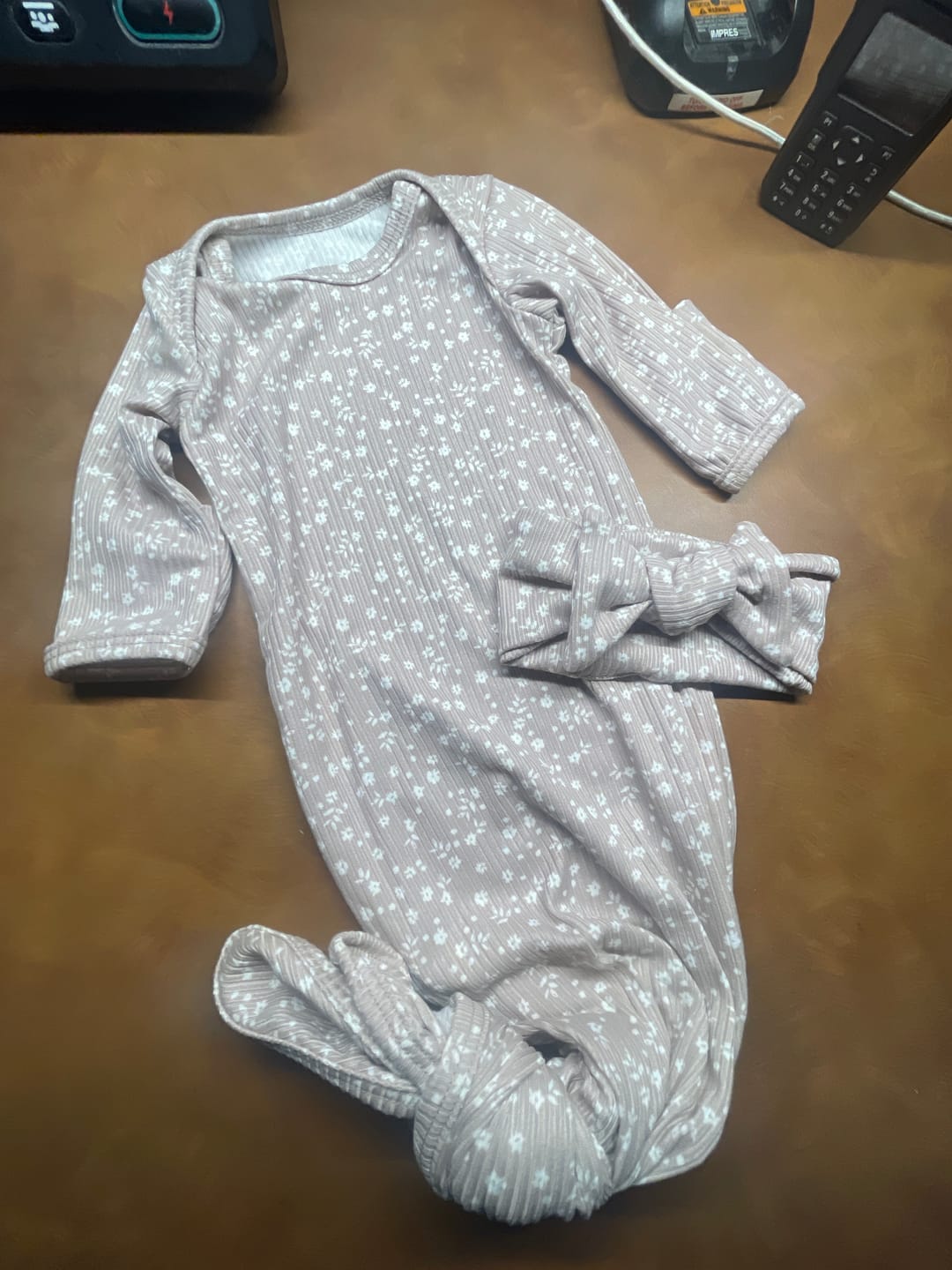 Customer photo review of Sleeper and Bow Set- Taupe Floral