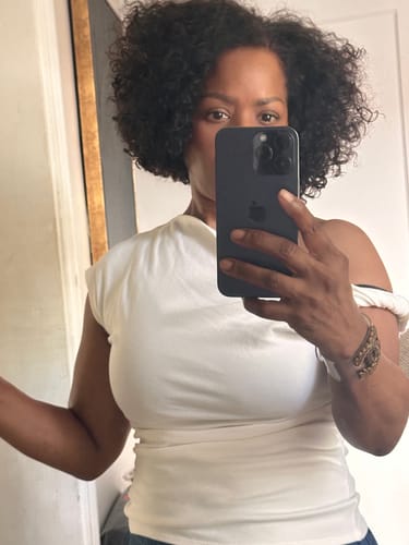 Customer photo review of One Shoulder Skinny T-Shirts