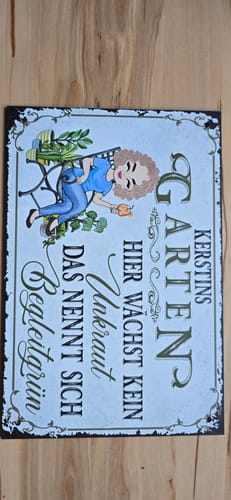 Customer photo review of Personalisiertes Gartenschild mit Namen Anpassbar