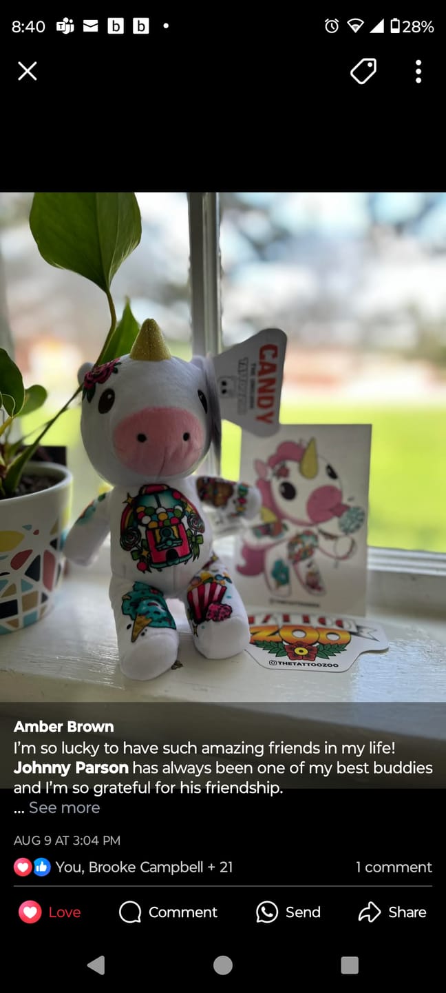 Customer photo review of Candy the Unicorn 8-inch Sprout Plushie