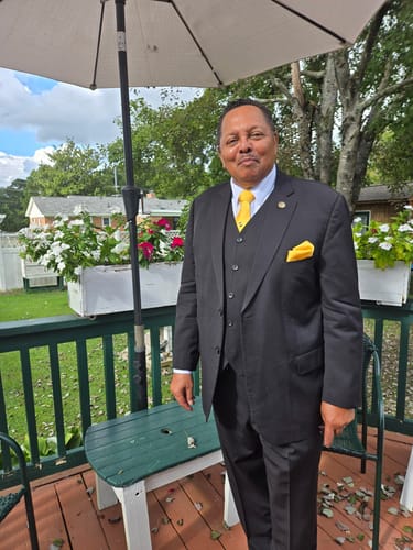 Customer photo review of Barry.Wang Yellow Tie Striped Silk Tie Hanky Cufflinks Set