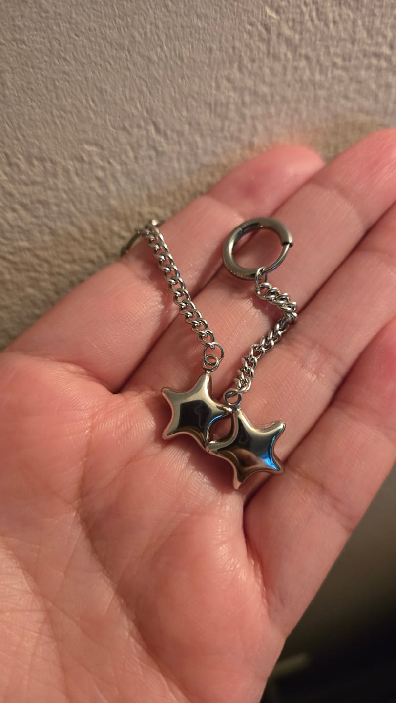 Customer photo review of Puffy Star Chain Charm