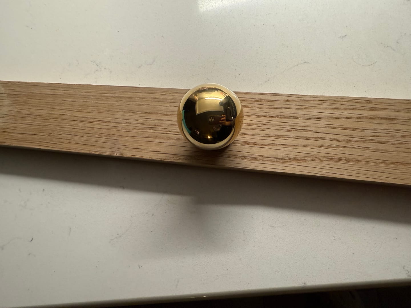 Customer photo review of Brass Ball Knob - Unlacquered Polished Brass