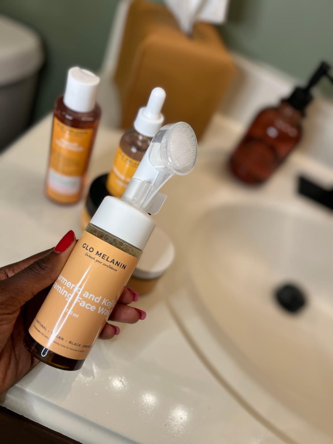 Customer photo review of Turmeric and Kojic Foaming Face Wash