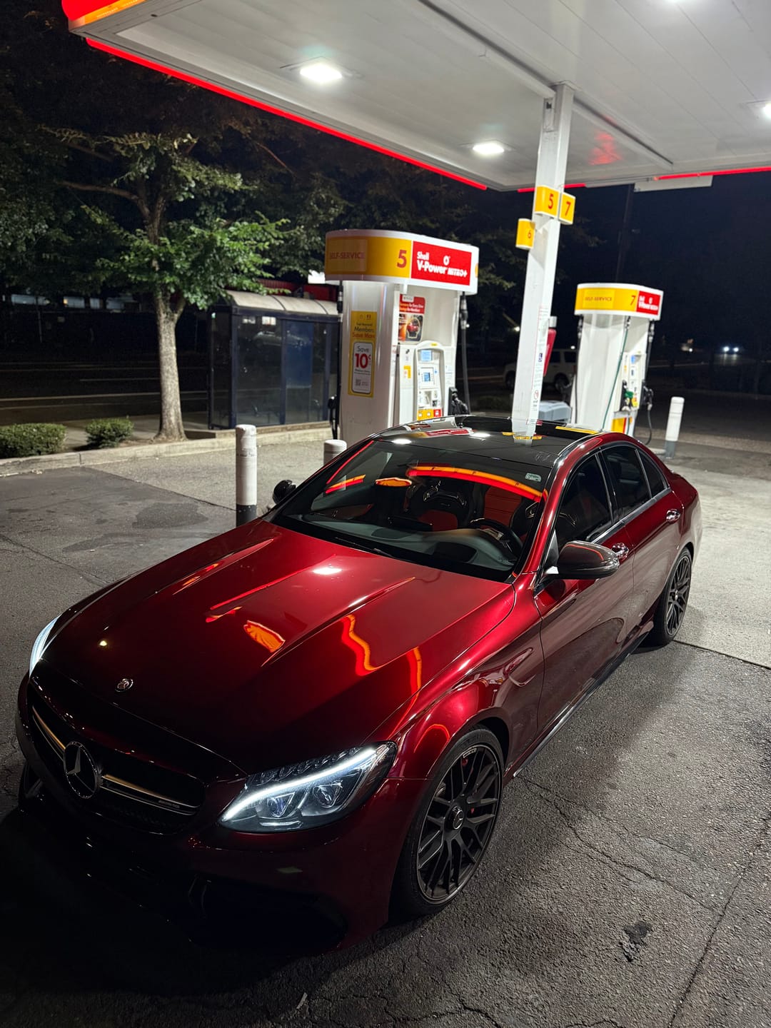 Customer photo review of Glossy Metallic Vampire Red Vinyl Wrap