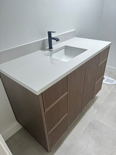 Customer photo review of Malibu 48" Almond Coast Bathroom Vanity