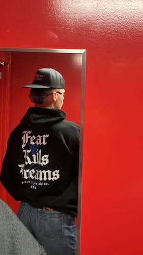 Customer photo review of FEAR KILLS HOODIE