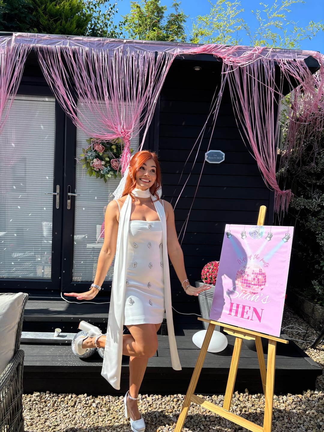 Customer photo review of CELESTE CRYSTAL WHITE MINI DRESS