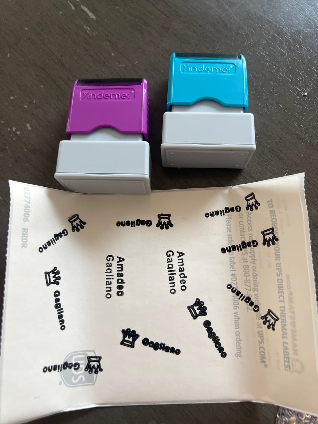 Customer photo review of Business Style Personalized Name Stamps
