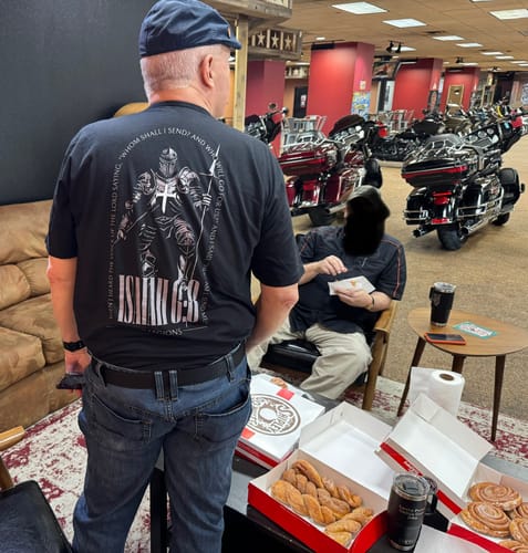 Customer photo review of ISAIAH 6:8 T-shirt
