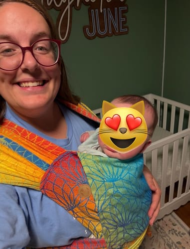 Customer photo review of Rainbow Lotus Wrap-Tai Mei Tai by LennyLamb