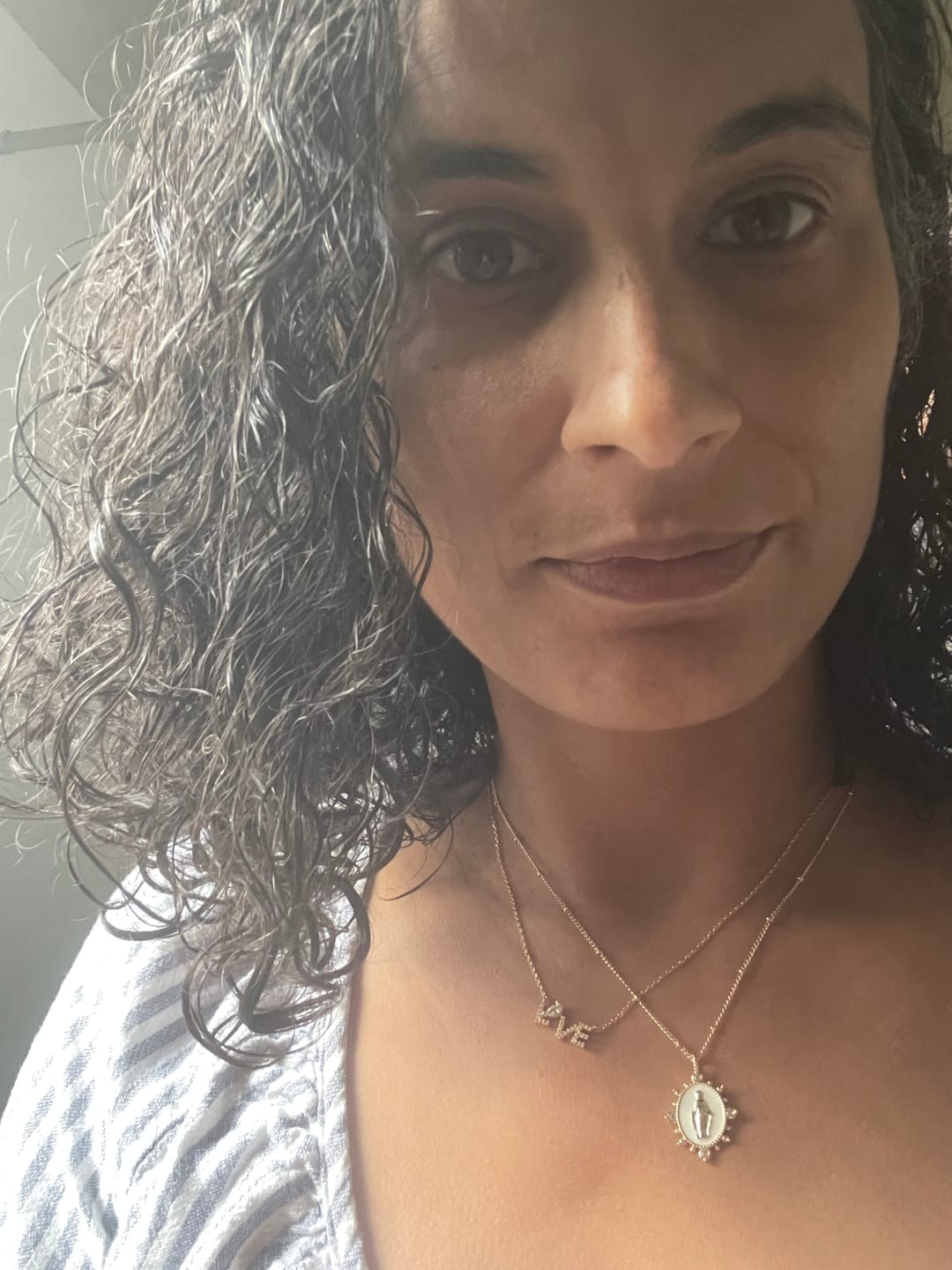 Customer photo review of Lady Lourdes Pendant in White