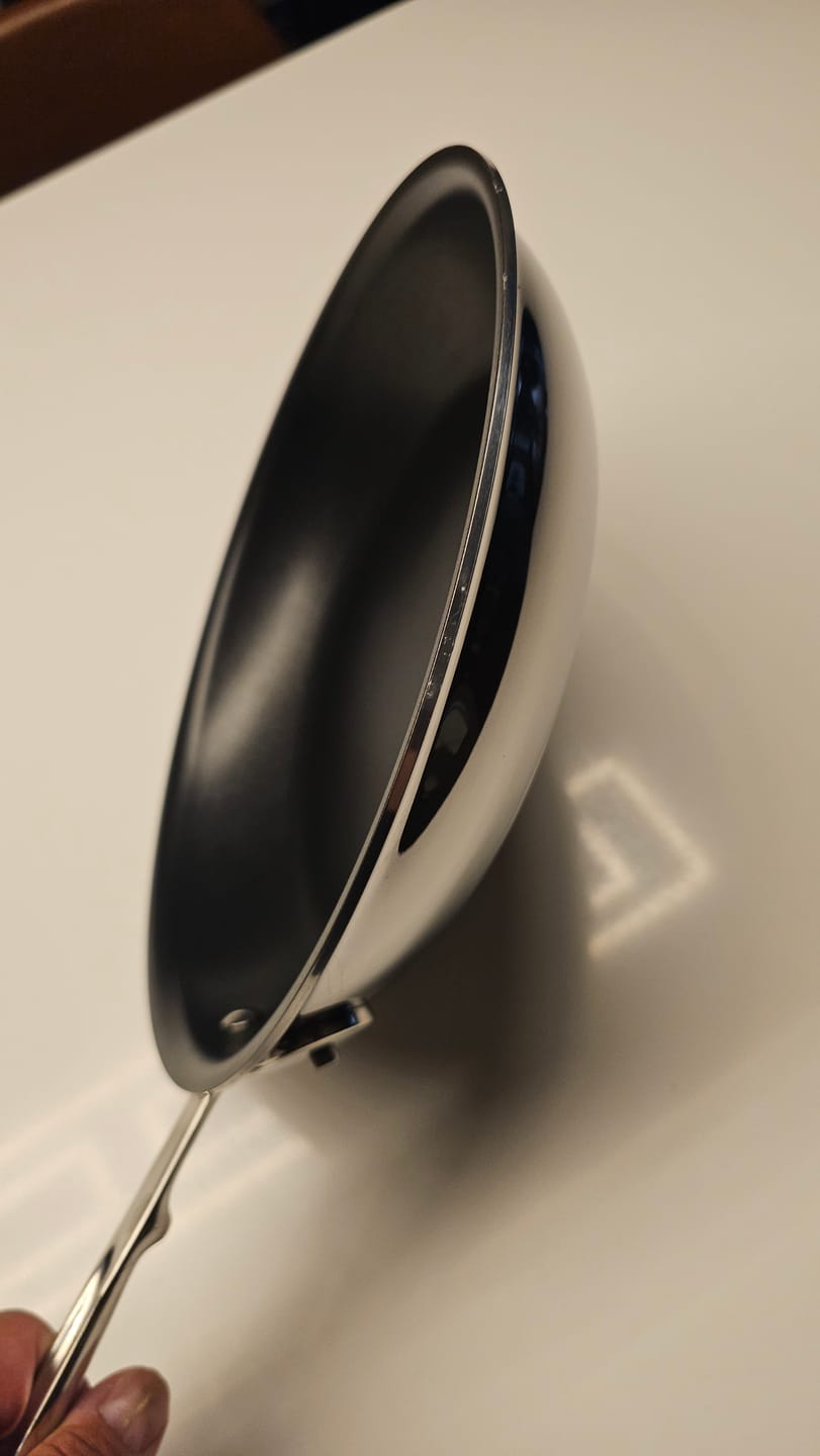 Customer photo review of All-Clad D3 Stainless Nonstick Omelette Pan with Spatula