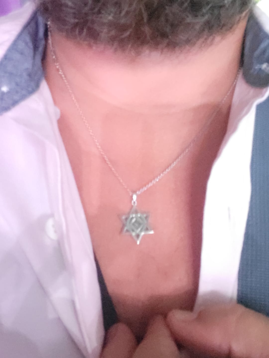 Customer photo review of Star of David Necklace for Men