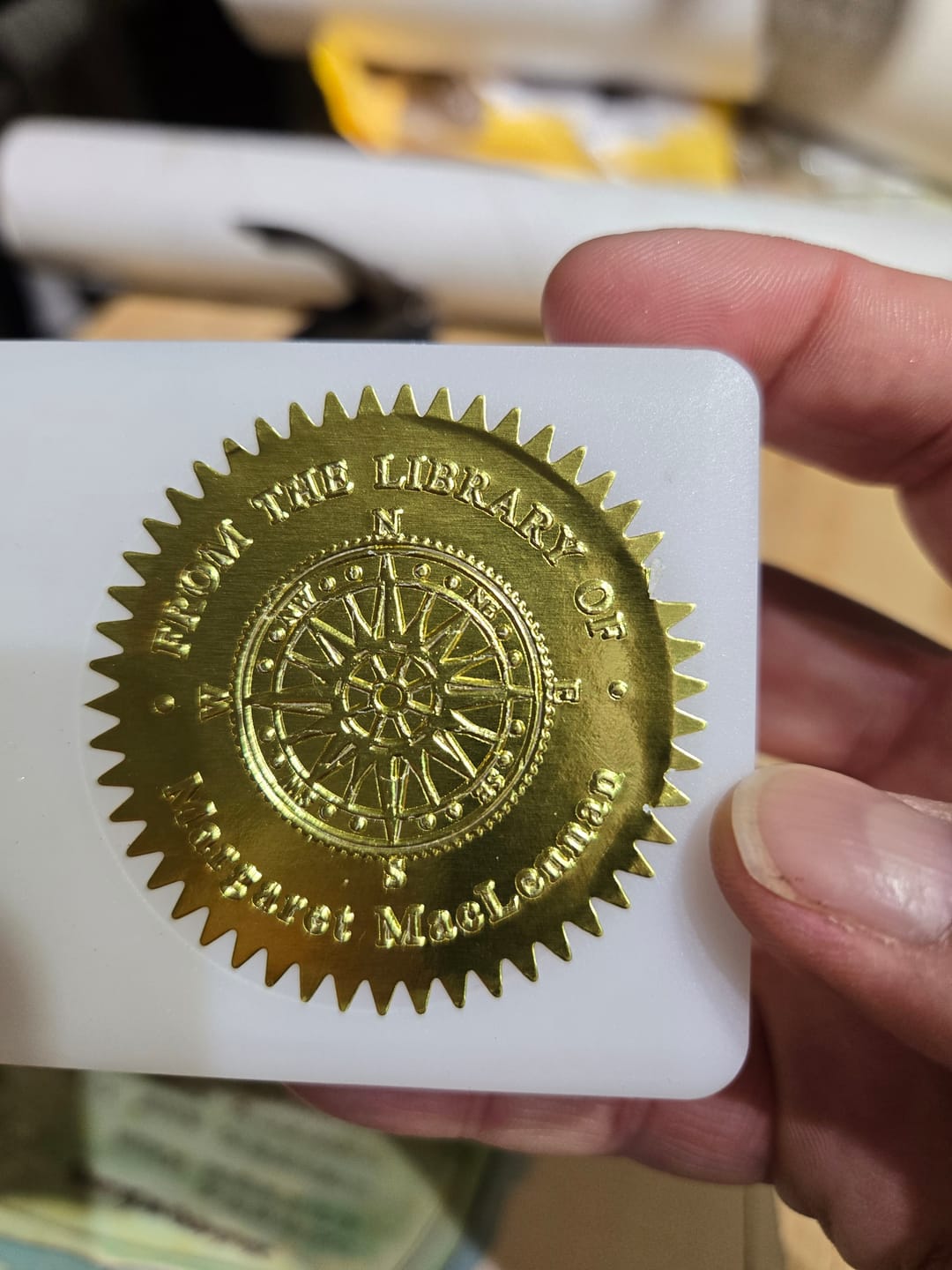 Customer photo review of Custom Book Embosser