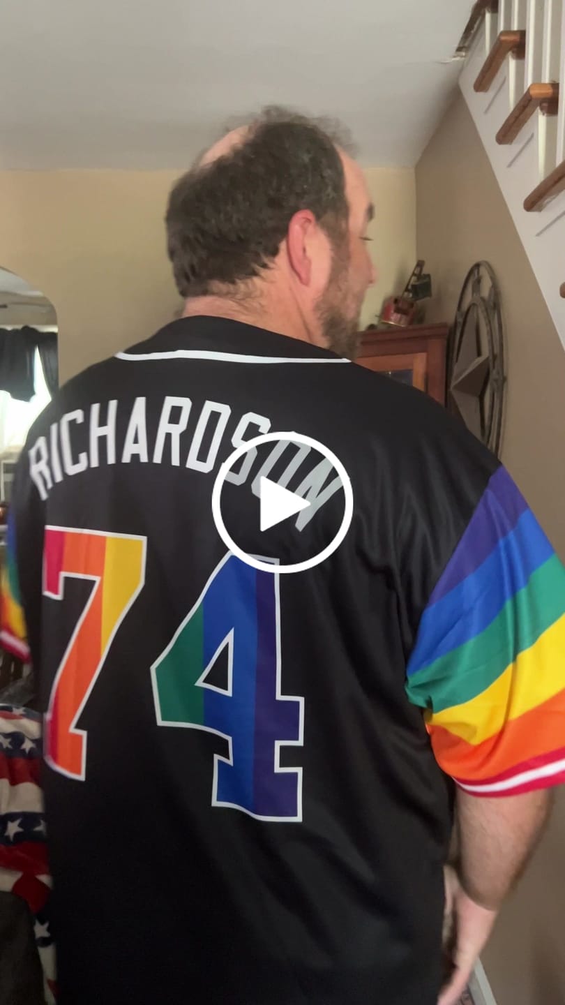 Customer video review of Custom Black LGBT Rainbow For Pride Month Raglan Sleeves Authentic Baseball Jersey