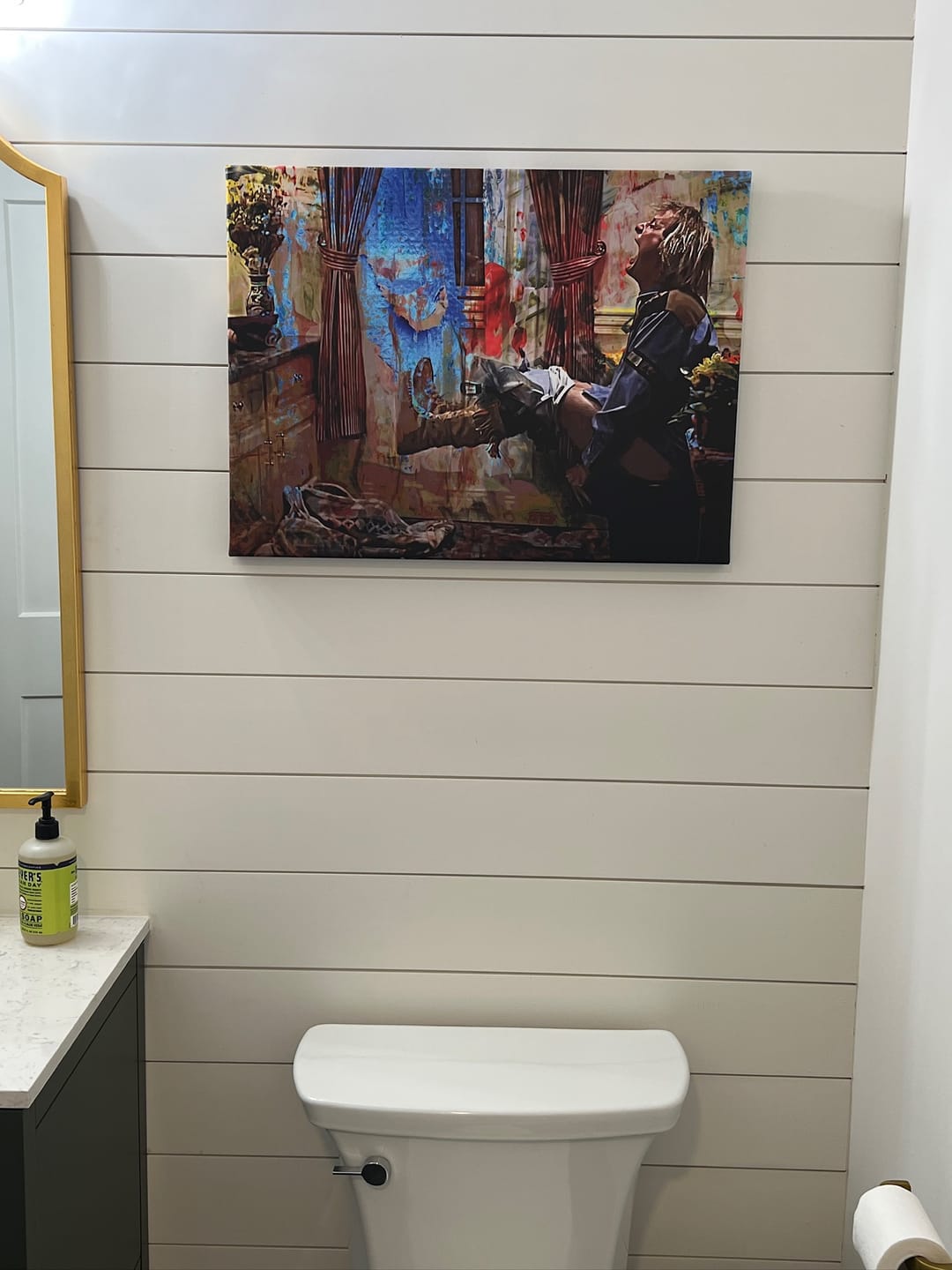 Customer photo review of Dumb & Dumber Bathroom Decor Wall Art