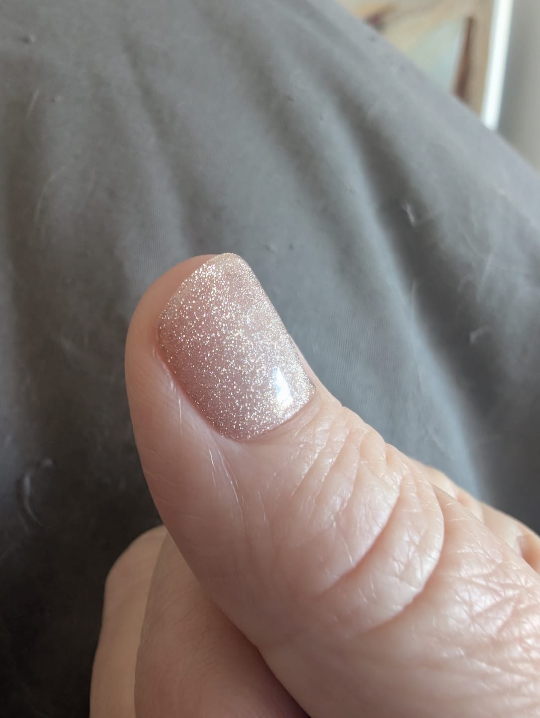 Customer photo review of Champagne Anastasia Shimmer DIY Semicured Gel Nail Sticker Kit