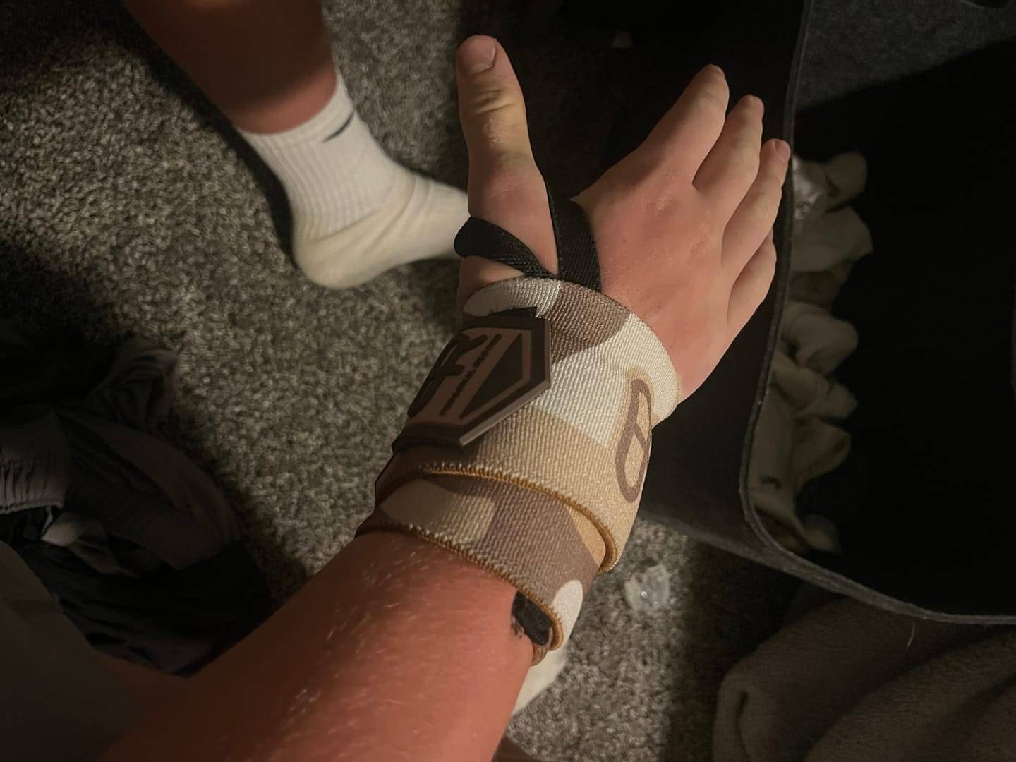 Customer photo review of PR Heavy Duty Premium Wrist Wraps - Sand Camo