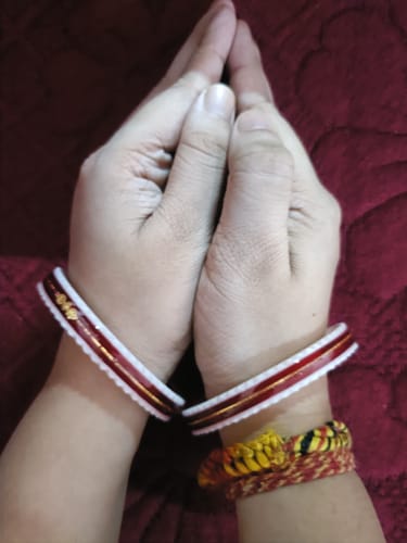 Customer photo review of Red – “Crimson Charm Women’s Bangle” (Pack of 1 Pair) (2 pis)