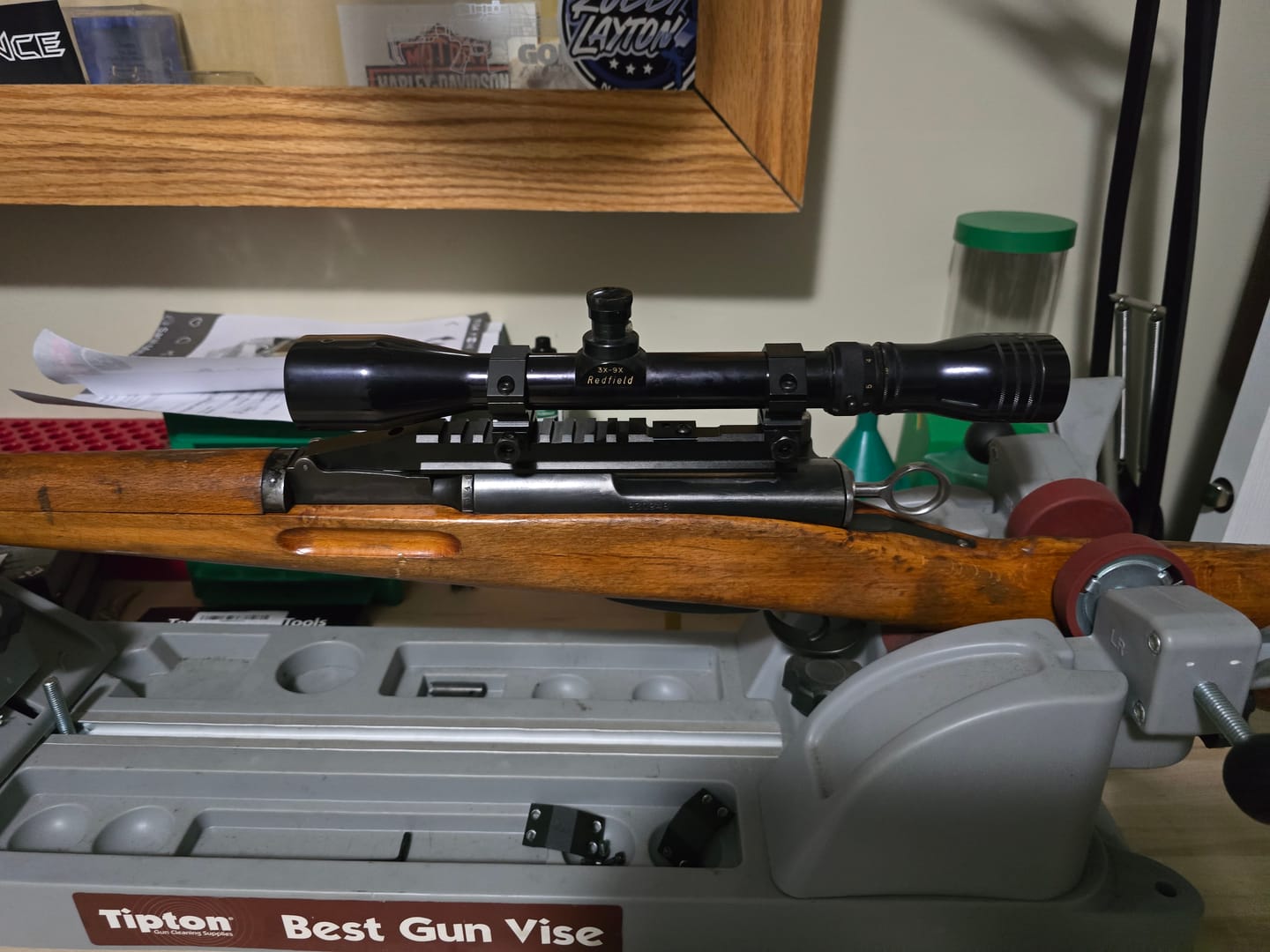 Customer photo review of Swiss K31 NDT (No Drill-Tap) Scope Mount Picatinny Rail with adjustable shell deflector