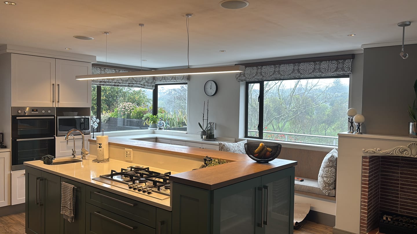 Customer photo review of Luke Linear LED Pendant Light Black | White, 2 Sizes