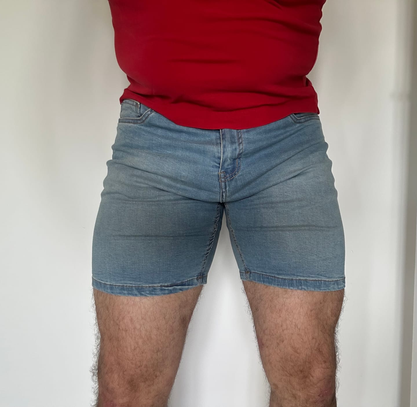 Customer photo review of Ultra Stretch 7" Denim Shorts - Blue Wash