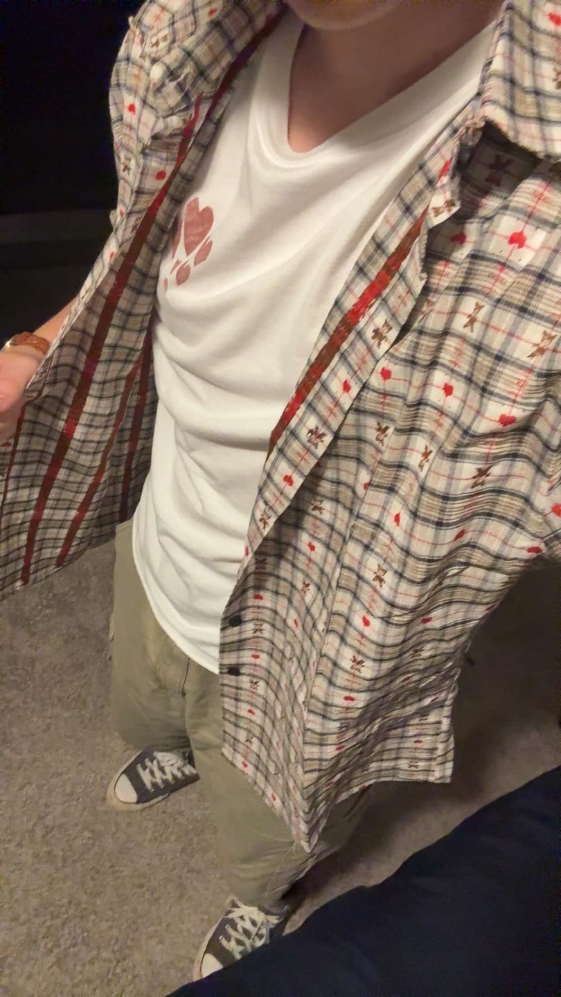 Customer photo review of Aelfric Eden Crochet Heart Pocket Plaid Shirt