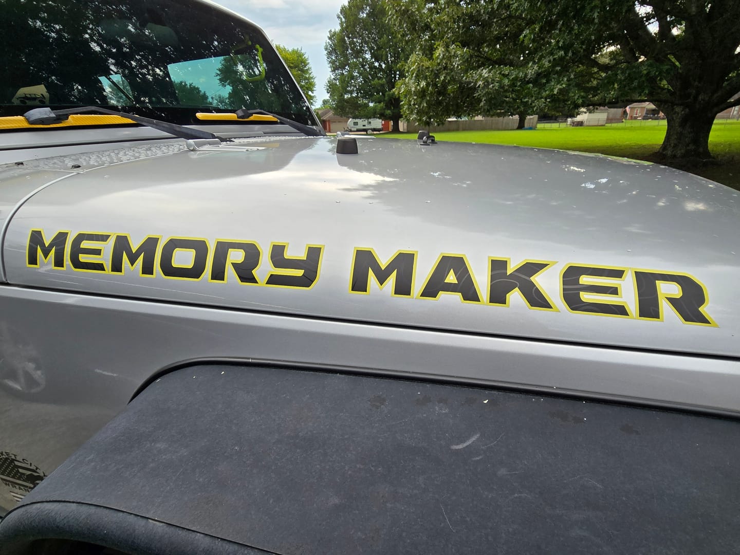 Customer photo review of Premium Black Topo Hood Lettering | Set of 2