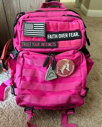 Customer photo review of Faith Over Fear Velcro Patch