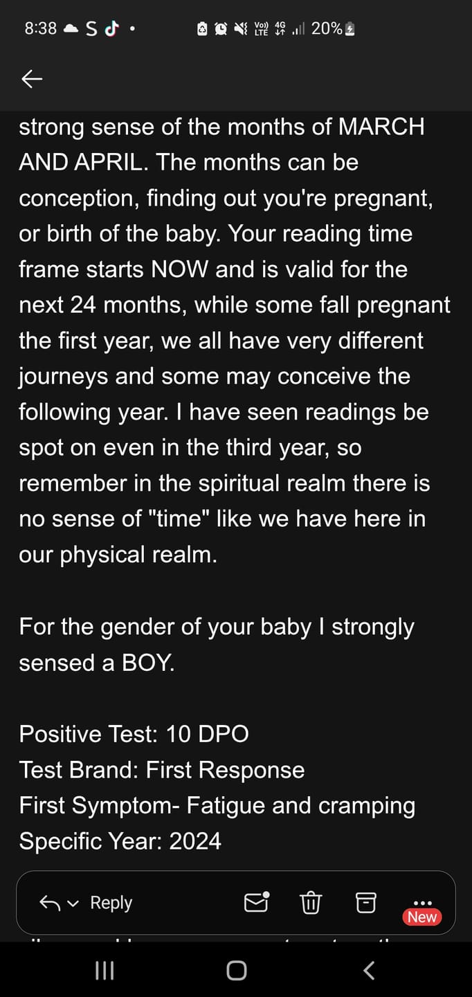 Customer photo review of Timing and Gender Reading 🌈