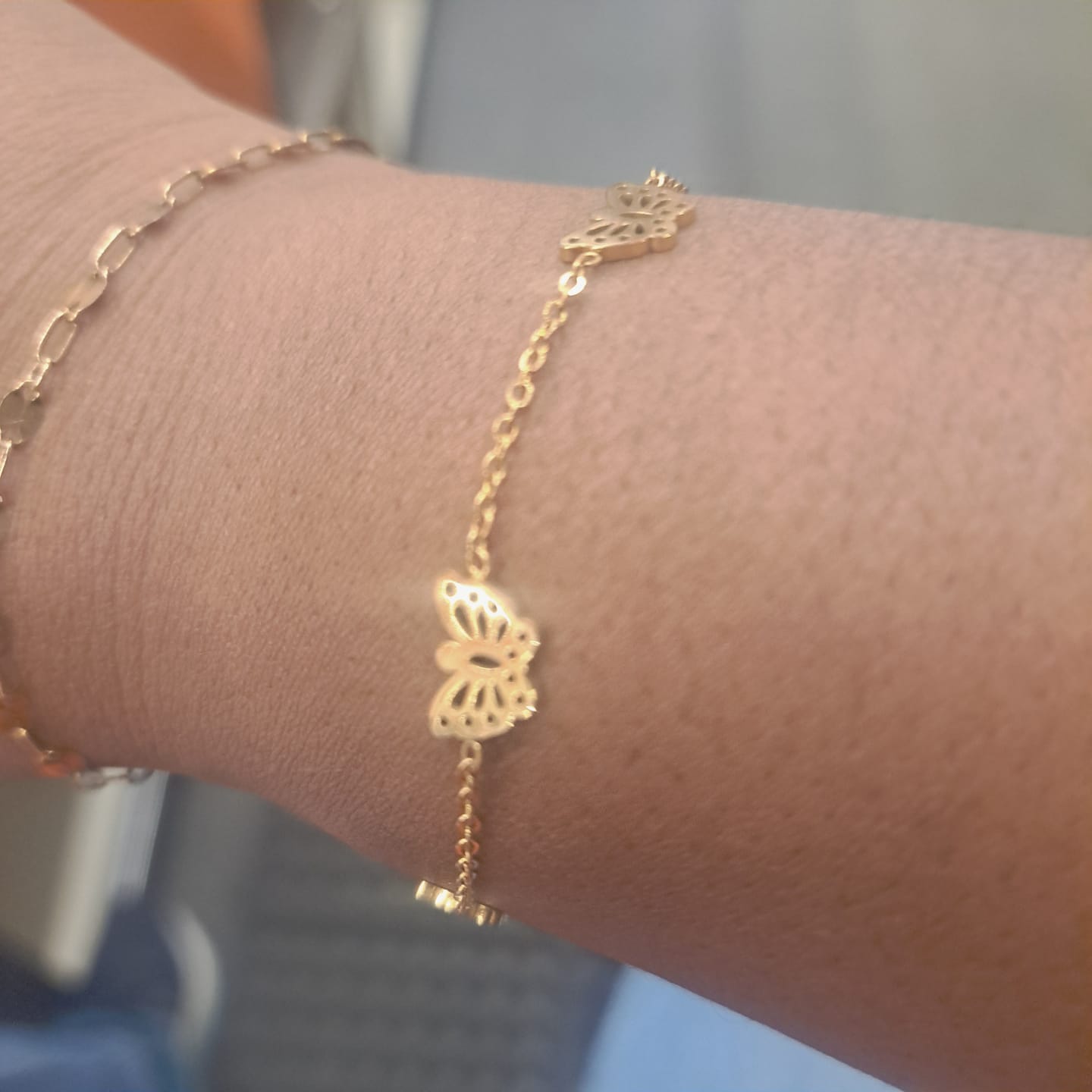 Customer photo review of Butterflies Anklet