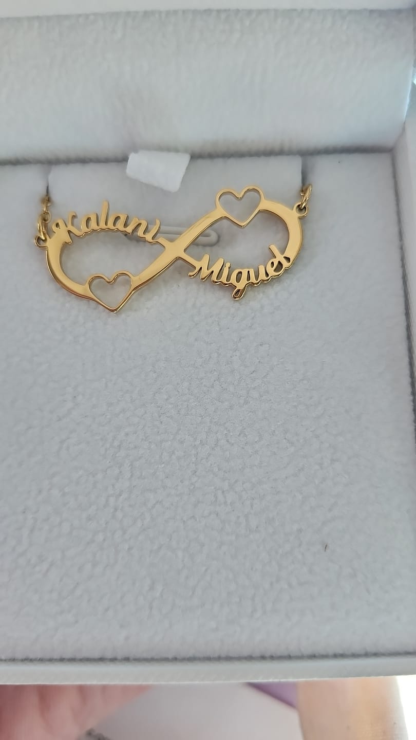 Customer photo review of Infinity Heart Name Necklace