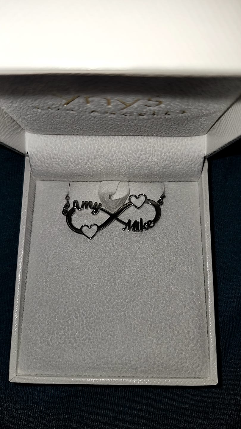 Customer photo review of Infinity Heart Name Necklace