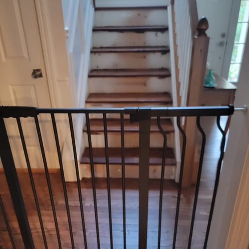 Customer photo review of FairyBaby 40" Extra Tall Auto Close Big Dog Gate