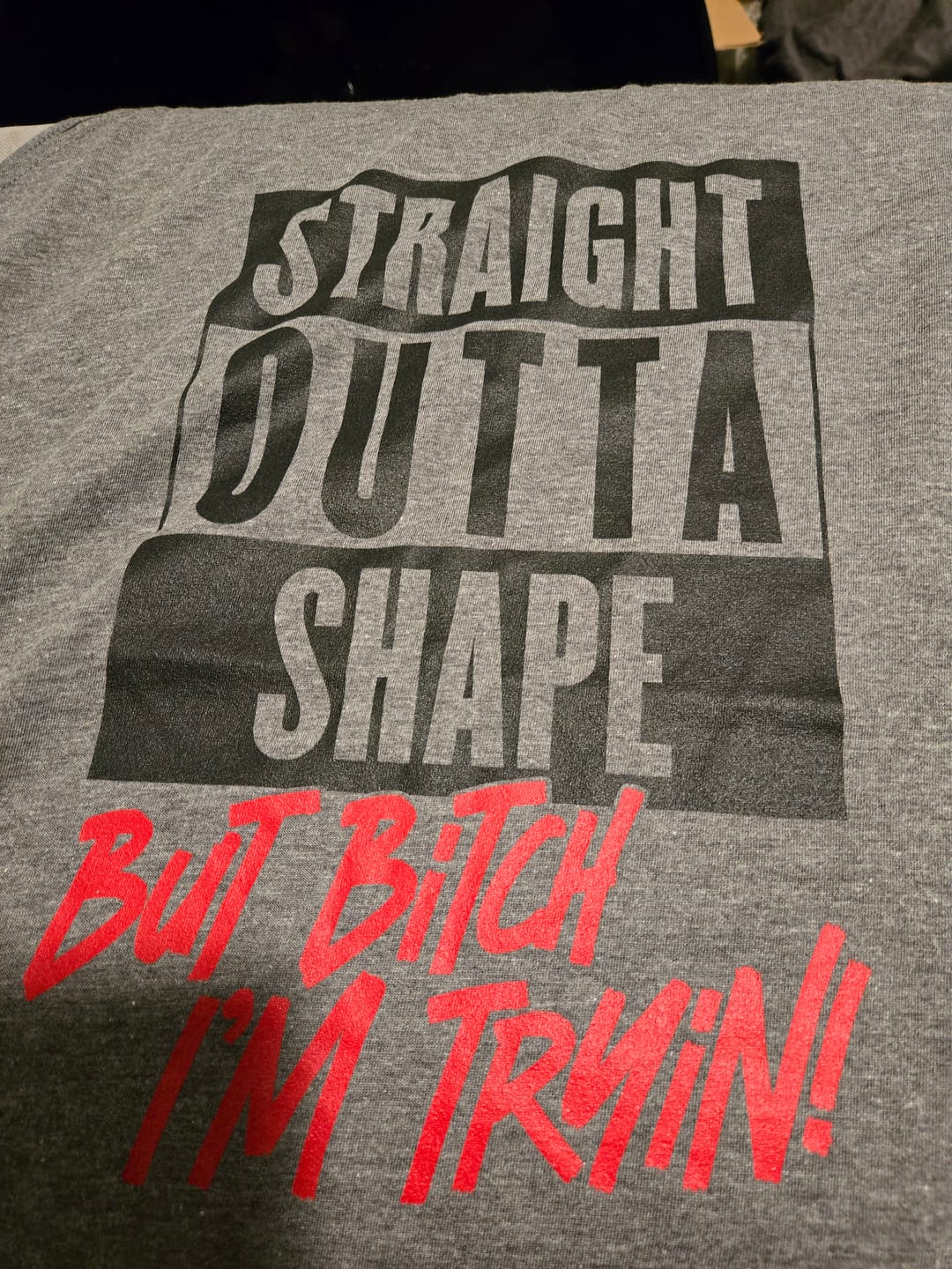 Customer photo review of Straight Out Of Shape Rocker Tank