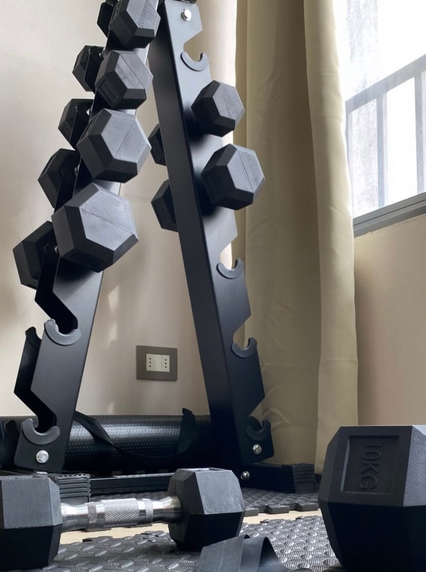 Customer photo review of Rack de Almacenamiento Mancuernas Triangular IRONSIDE