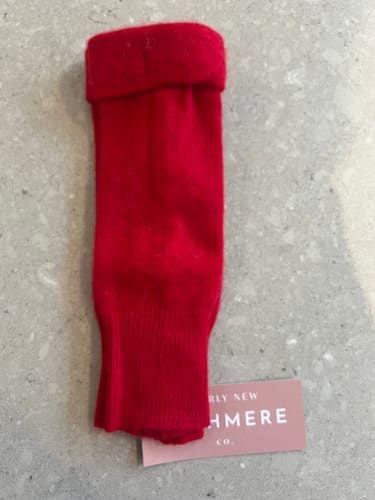 Customer photo review of Ruby Red Fingerless Gloves
