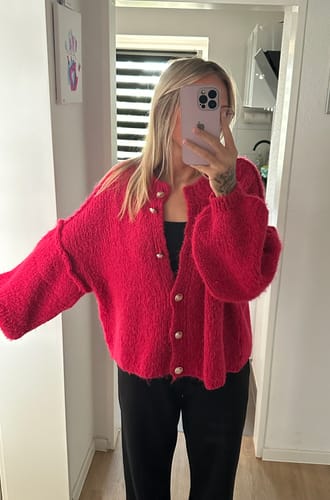 Customer photo review of Bold Stripes Oversized Cardigan