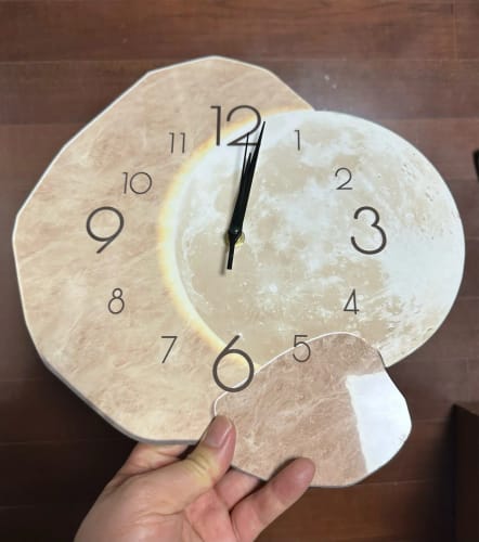 Customer photo review of Modern Silent Moon Wall Clock