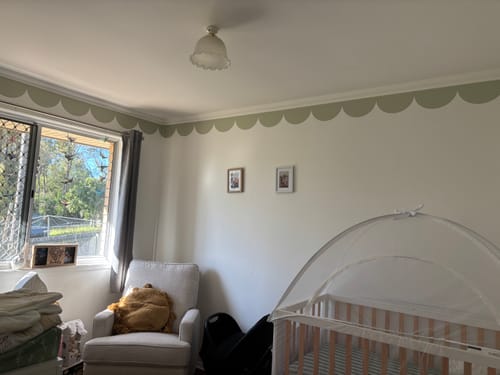 Customer photo review of Scallop Trim in Sage Green Peel & Stick Decal