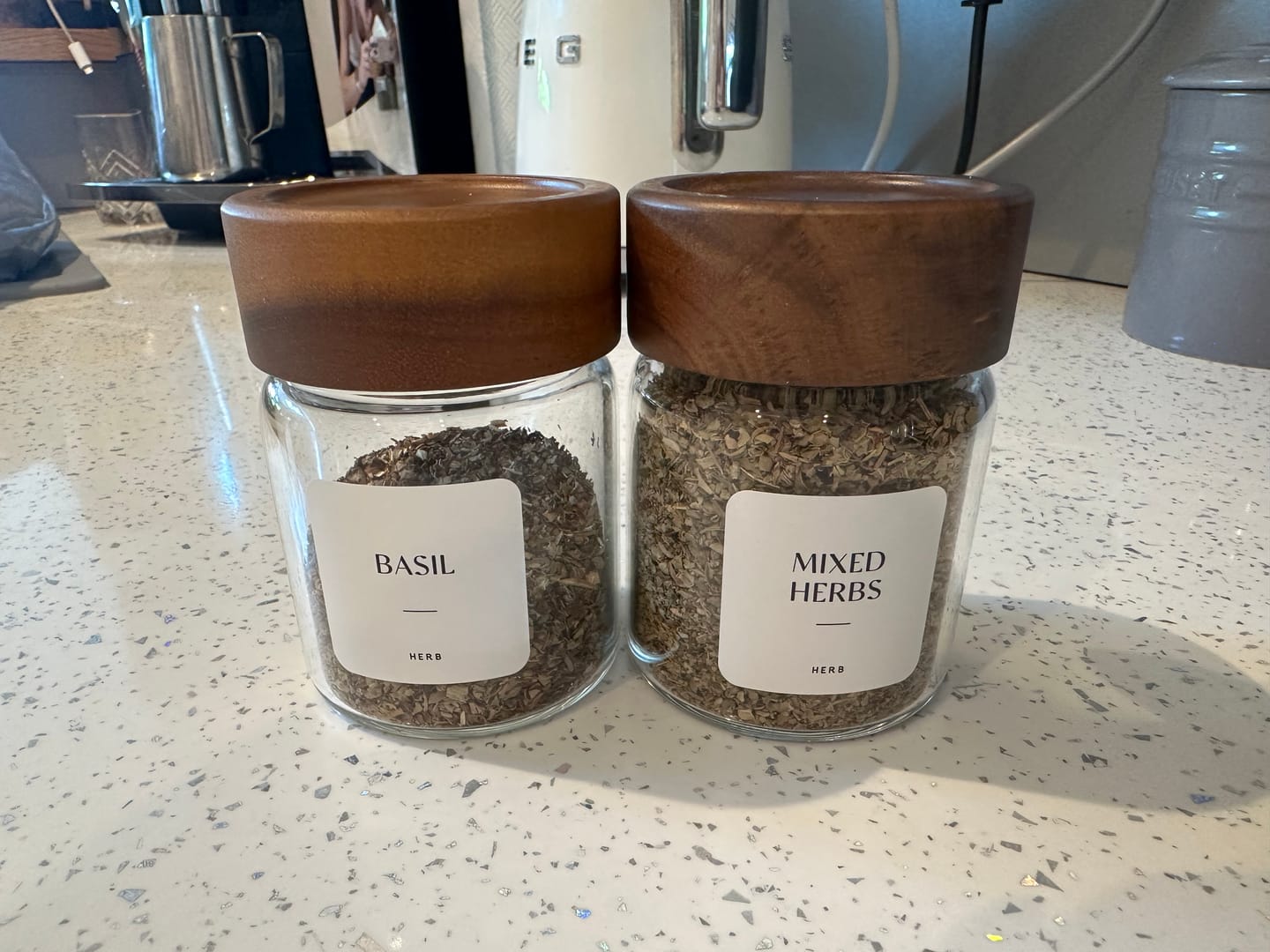 Customer photo review of White Waterproof Spice Labels 37 MM x 37 MM (35 Labels)