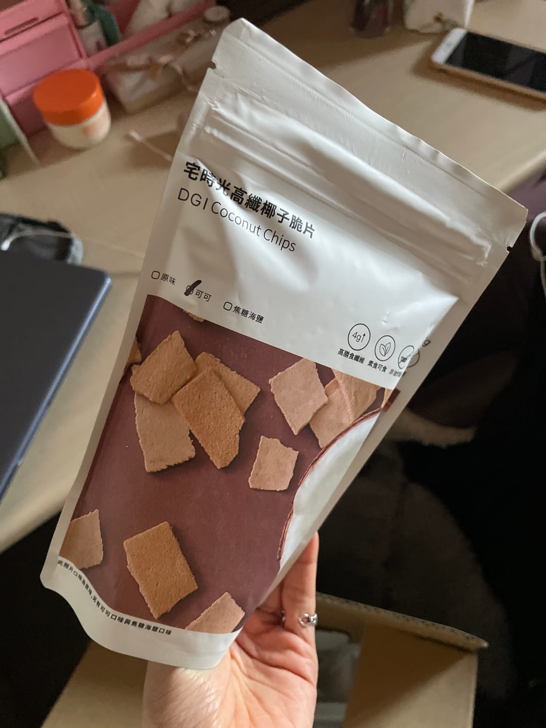 Customer photo review of 【熟客優惠】高纖椰子脆片（原味/可可/焦糖海鹽 ）