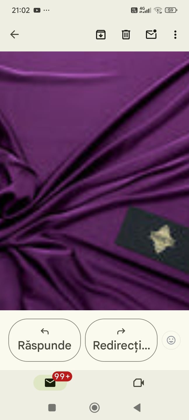 Customer photo review of Satin Elastic Matasos Premium Mov Inchis