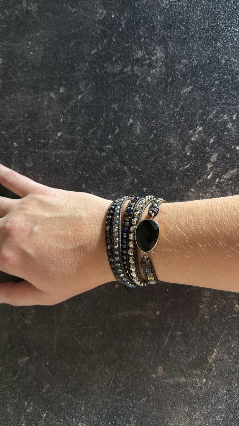 Customer photo review of Onyx Moonlight Protection Wrap Bracelet