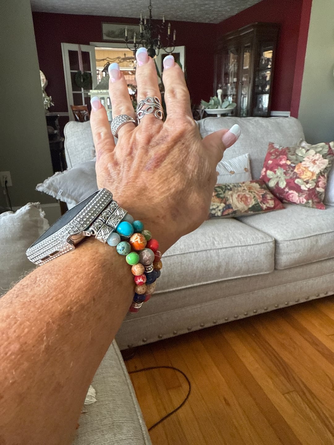 Customer photo review of Vibrant Chakra Stretch Apple Watch Strap