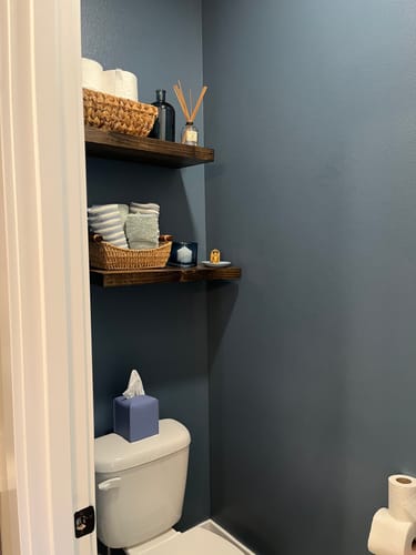 Customer photo review of Rustic Floating Shelves